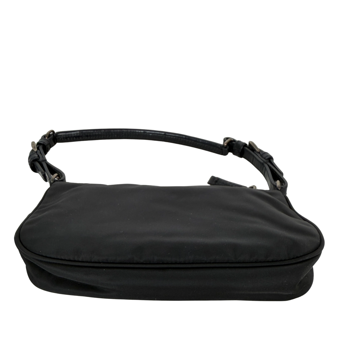 Prada Mini Bag aus Nylon schwarz mit Strass-Logo / sehr gut Prada