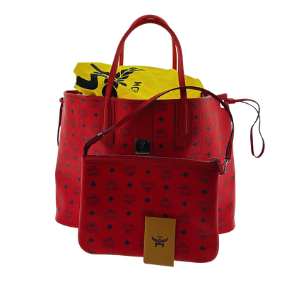 MCM Liz Wendeshopper Large rot mit großer abnehmbarer Pouch 2025 / ungetragen MCM
