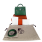 Hermès Mini Kelly II 20 Sellier Chevre Chamkila 1k Bambou Paladium Fullset / ungetragen Hermès