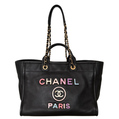 Chanel Deauville Leder Multicolor Tote Bag / sehr gut Chanel