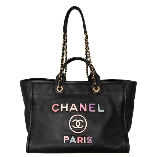 Chanel Deauville Leder Multicolor Tote Bag / sehr gut Chanel