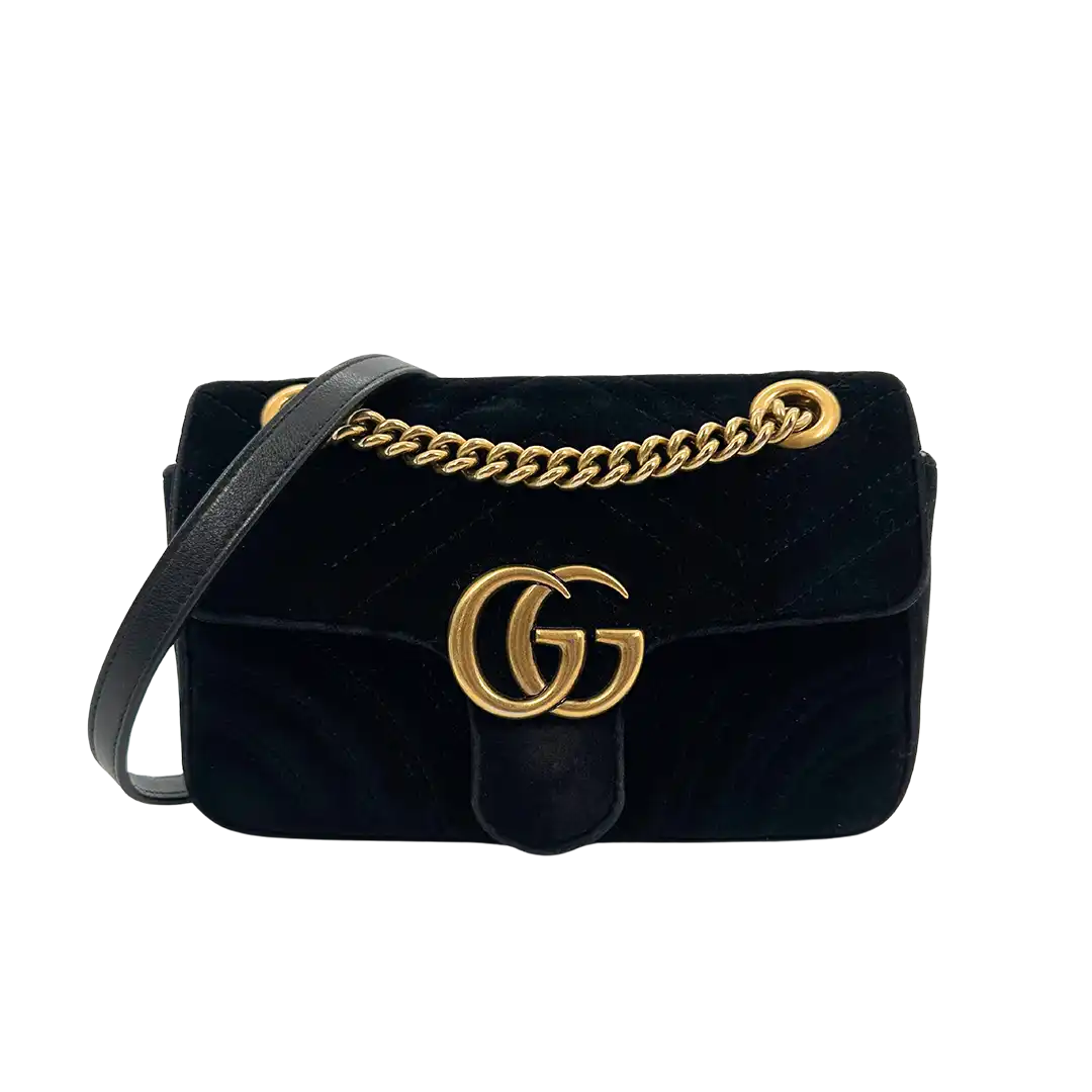 Gucci GG Marmont schwarz Fullset Small / gut