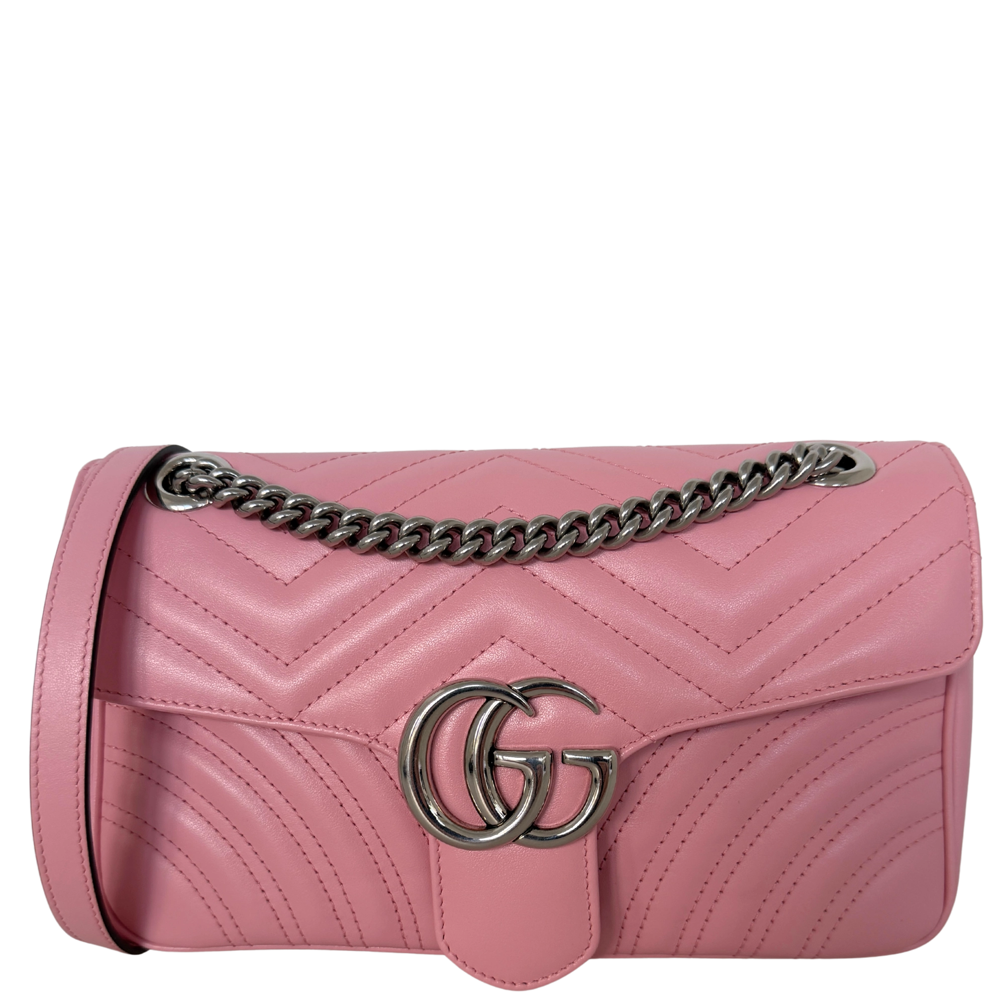 Gucci GG Marmont Small pink silber Hardware / neuwertig Gucci