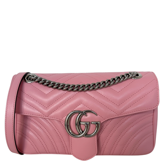 Gucci GG Marmont Small pink silber Hardware / neuwertig Gucci