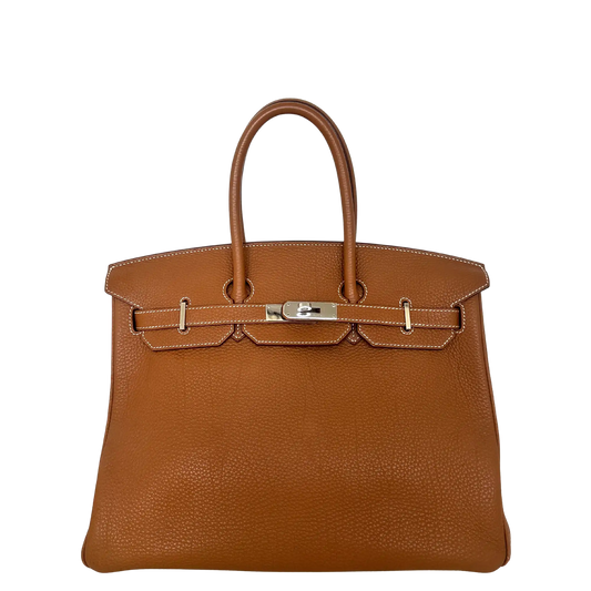 Hermès Birkin Bag 35 Togo Leder braun Palladium Hardware 2011 / sehr gut Hermès