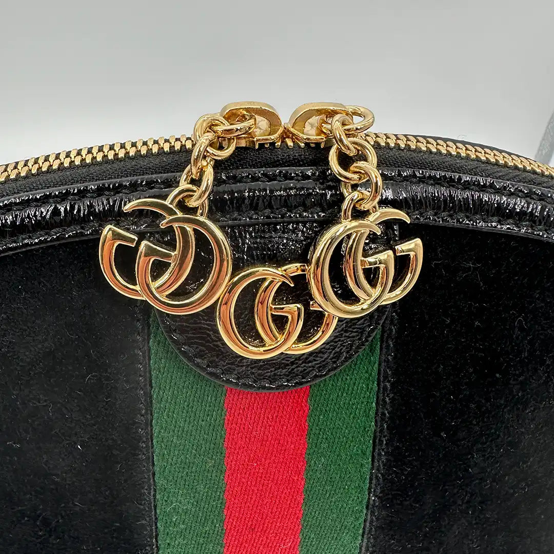 Gucci Ophidia GG Dome Bag small schwarz Wildleder / sehr gut Gucci