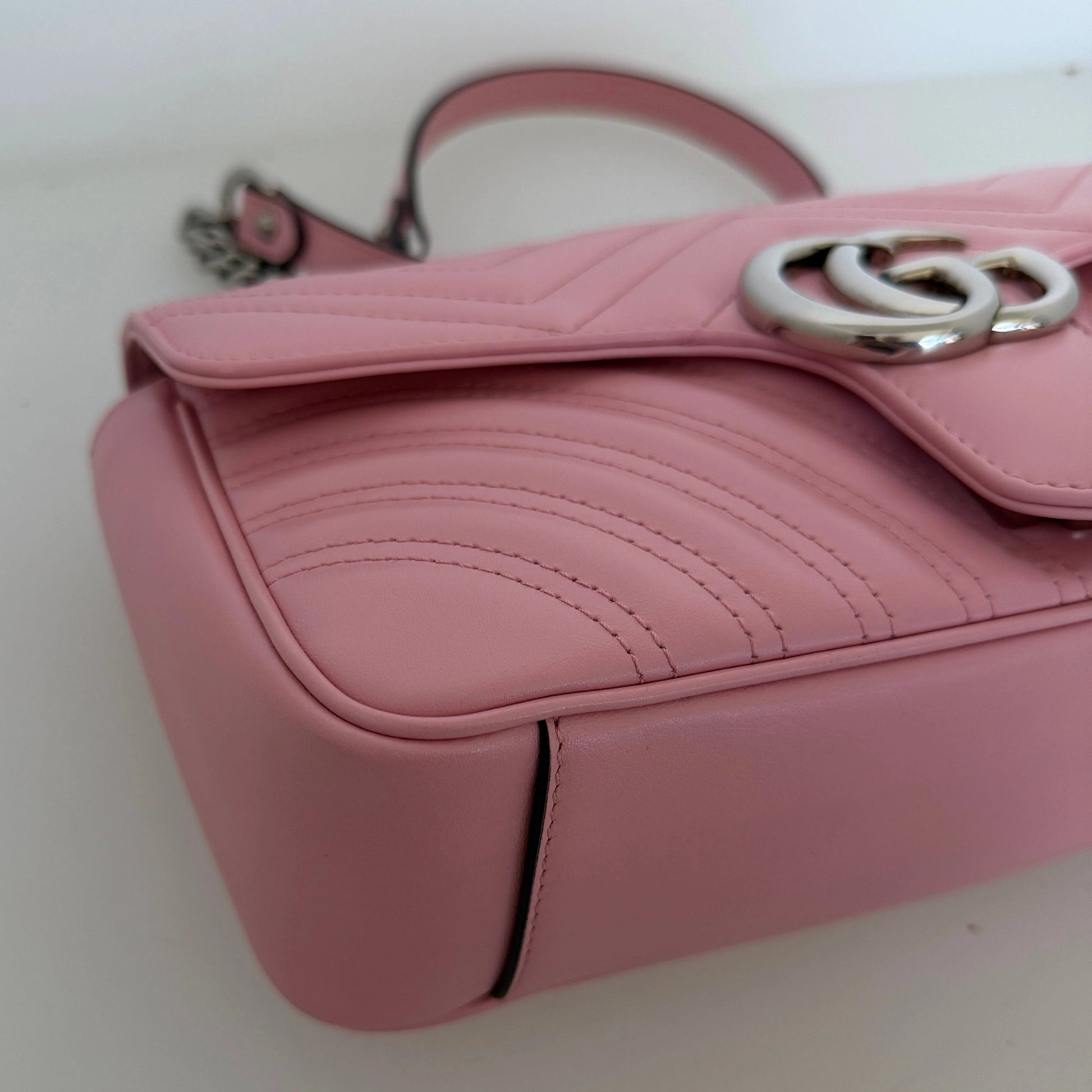 Gucci GG Marmont Small pink silber Hardware / neuwertig Gucci