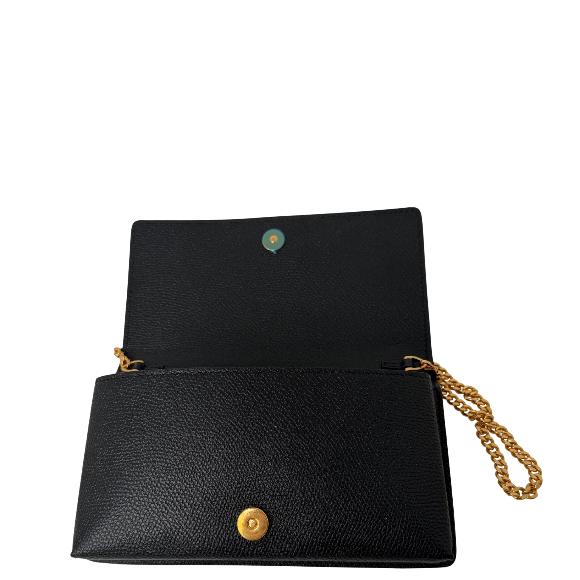 Valentino VLogo Wallet on Chain Kalbsleder schwarz / neuwertig Valentino