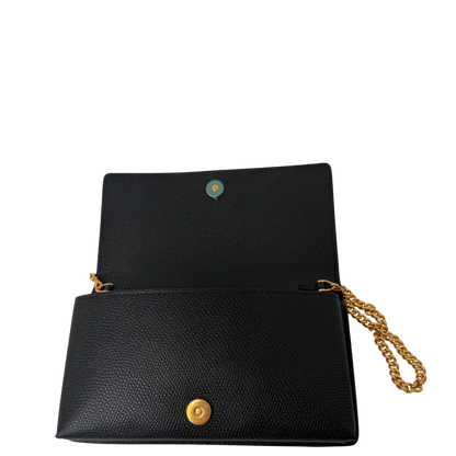 Valentino VLogo Wallet on Chain Kalbsleder schwarz / neuwertig Valentino