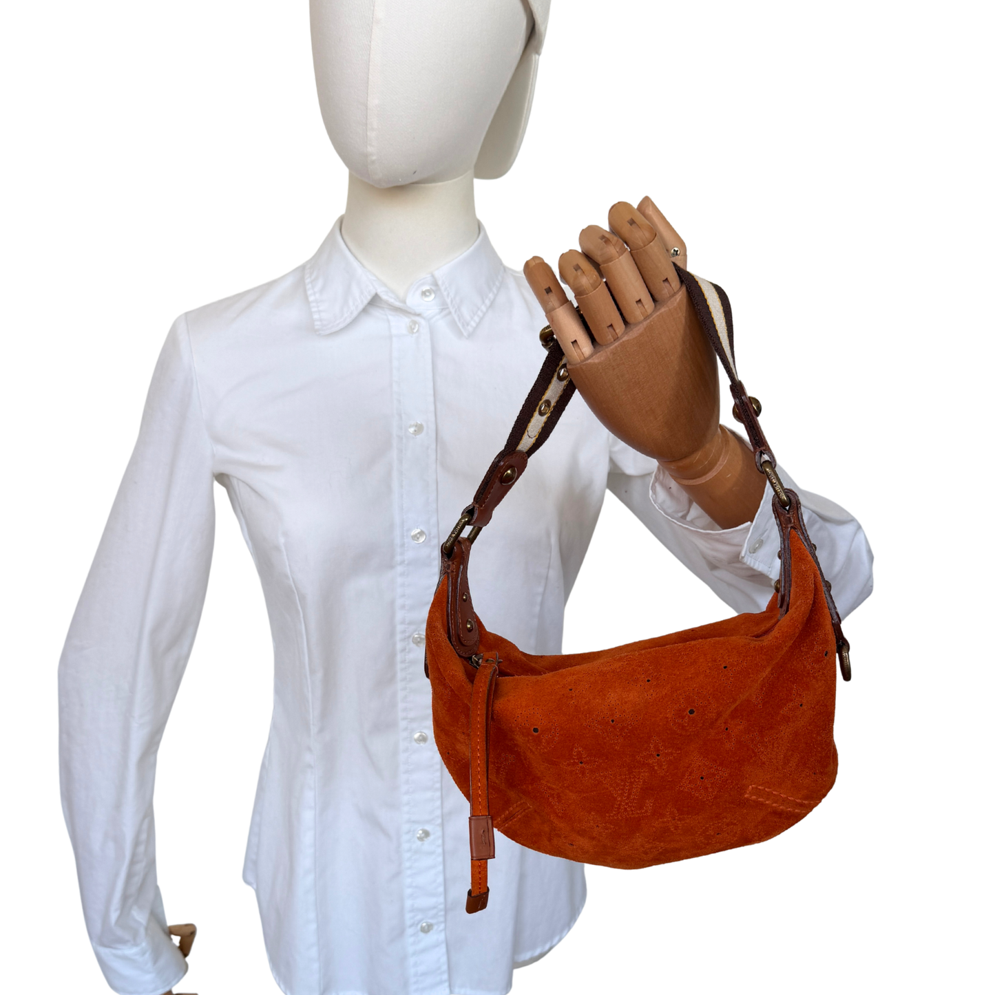 Louis Vuitton Limited Edition Orange Monogram Suede Onatah PM Bag / neuwertig Louis Vuitton