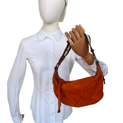 Louis Vuitton Limited Edition Orange Monogram Suede Onatah PM Bag / neuwertig Louis Vuitton