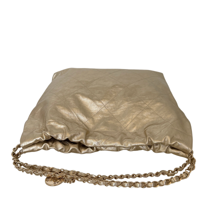 Chanel 22 mittelgroße Hobo Bag gold, goldene Hardware Fullset / sehr gut Chanel