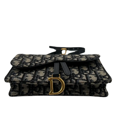 Dior Saddle Gürteltasche Oblique Jacquard in Blau / sehr gut Dior