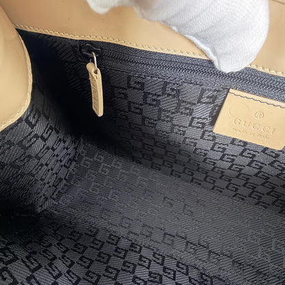 Gucci Jackie Schultertasche Lackleder beige / sehr gut Gucci