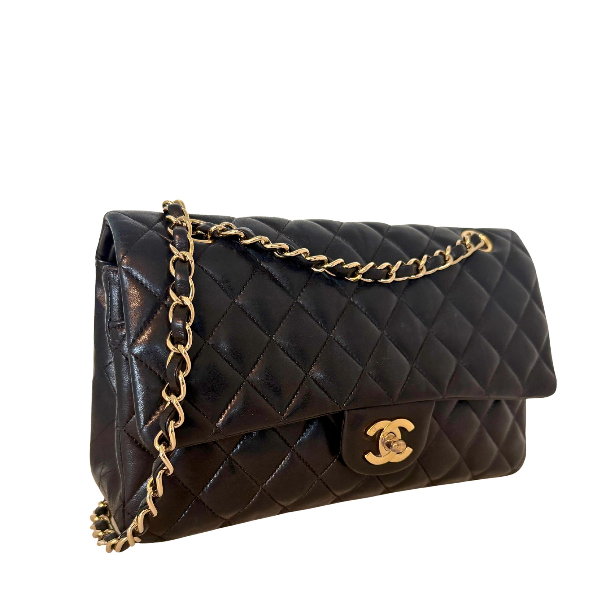 Chanel Vintage Timeless Double Flap Bag Medium schwarz / sehr gut Chanel