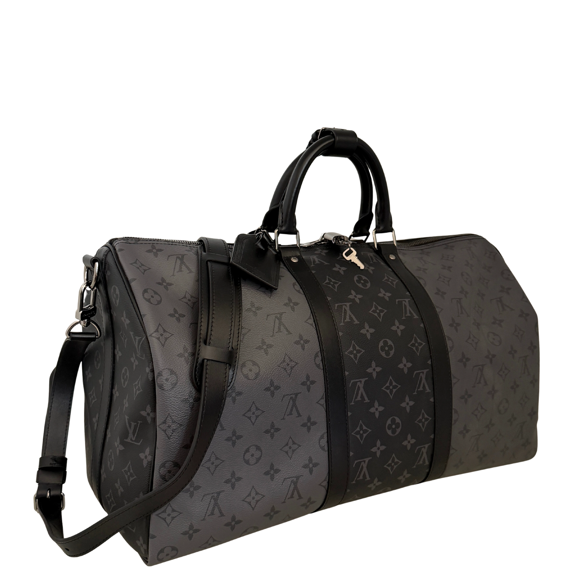 Louis Vuitton Keepall 50 Bandouliere Monogram Eclipse Reverse 50 grau / ungetragen Louis Vuitton