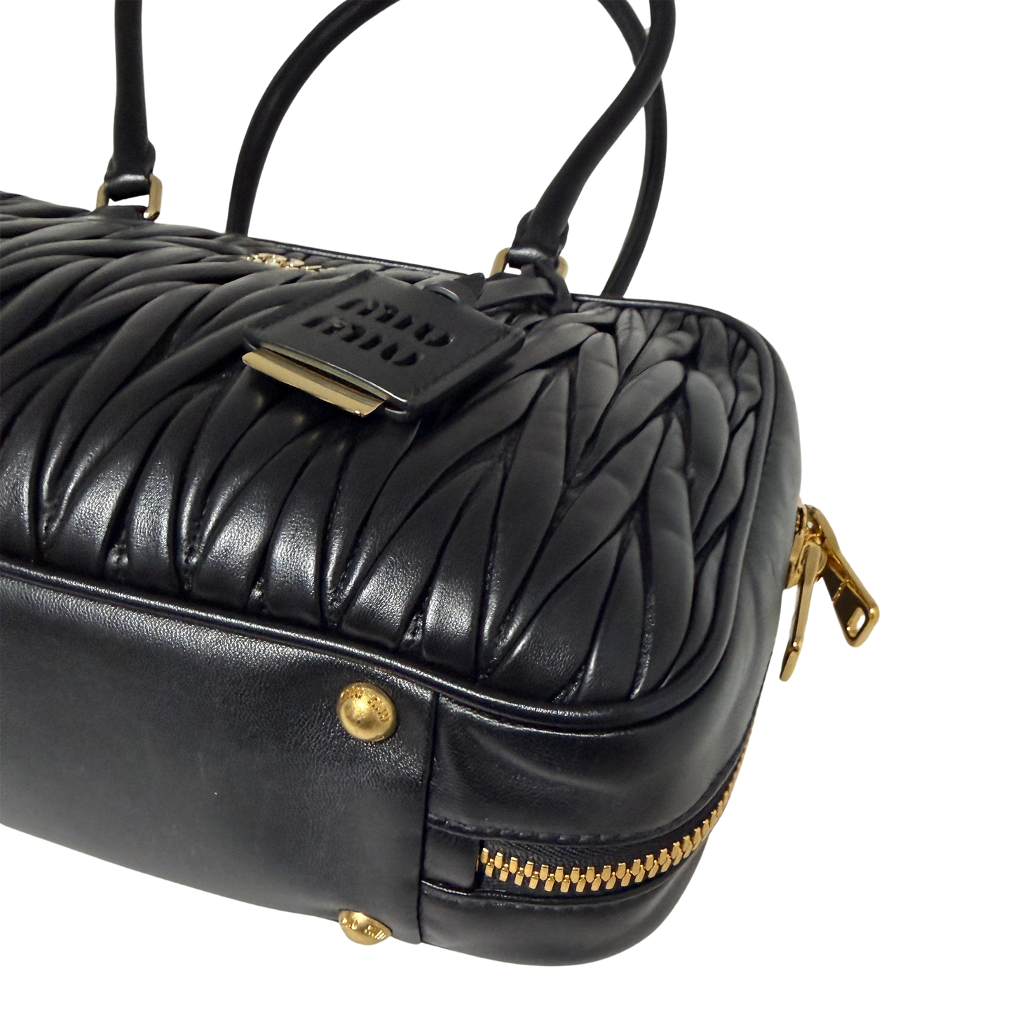 MIU MIU Boston Bag Leder / schwarz MIU MIU