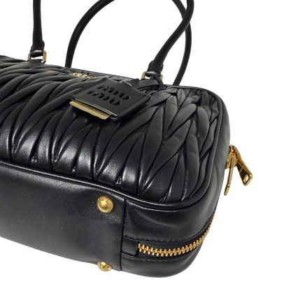 MIU MIU Boston Bag Leder / schwarz MIU MIU