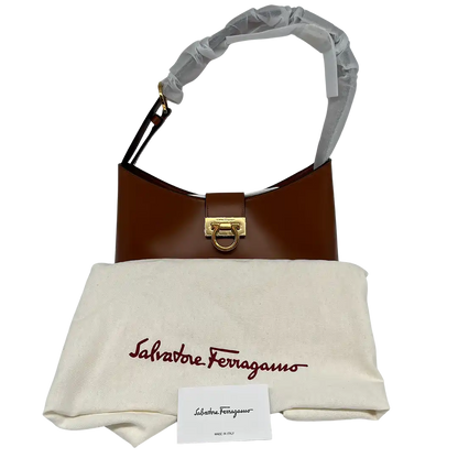 Salvatore Ferragamo Trifolio Schultertasche Siena Tan / neu Salvatore Ferragamo