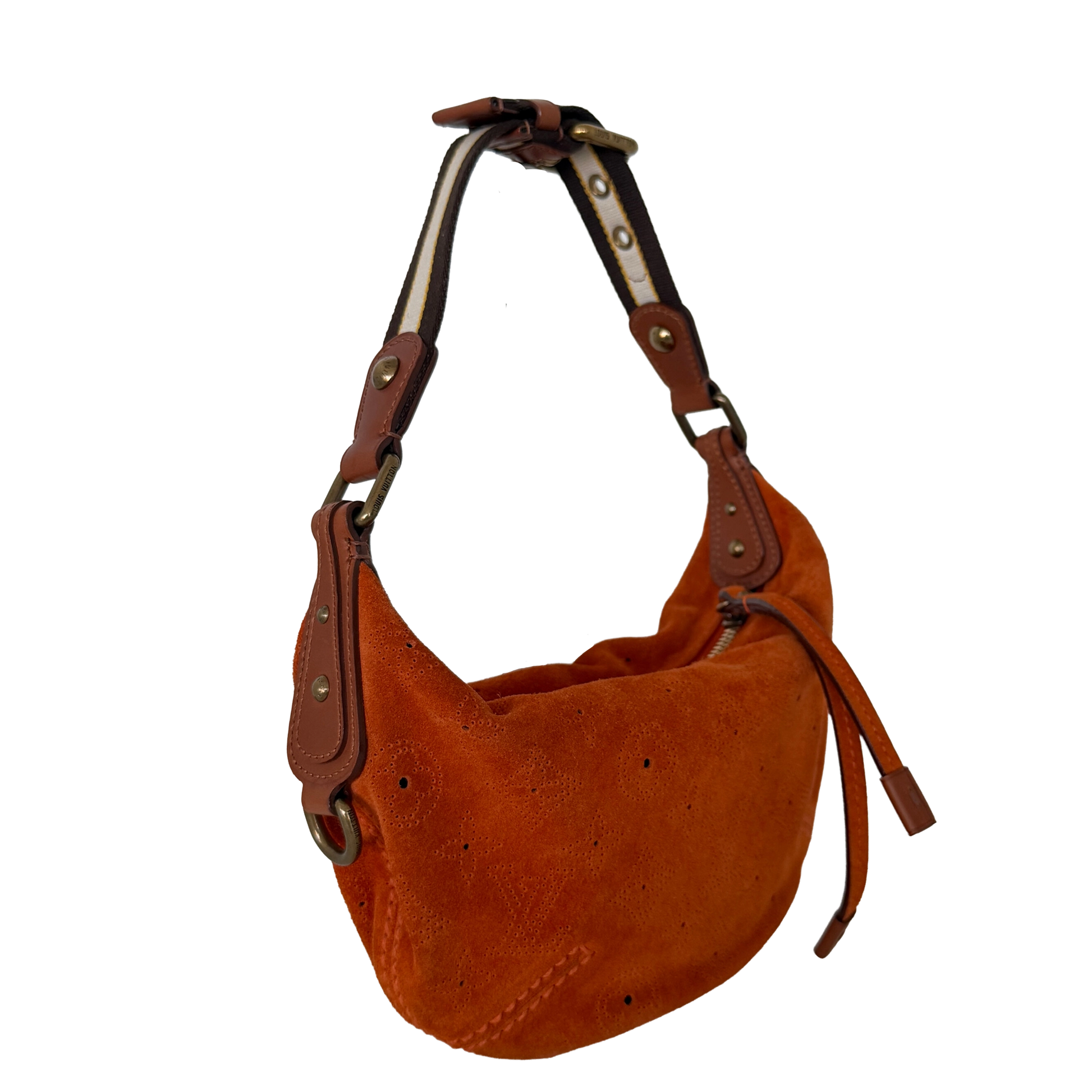 Louis Vuitton Limited Edition Orange Monogram Suede Onatah PM Bag / neuwertig Louis Vuitton