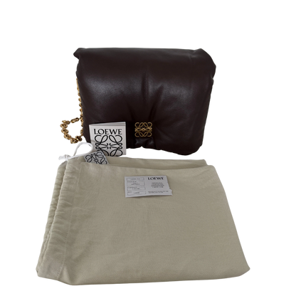 Loewe Goya Puffer Schultertasche dark chocolate / sehr gut Loewe