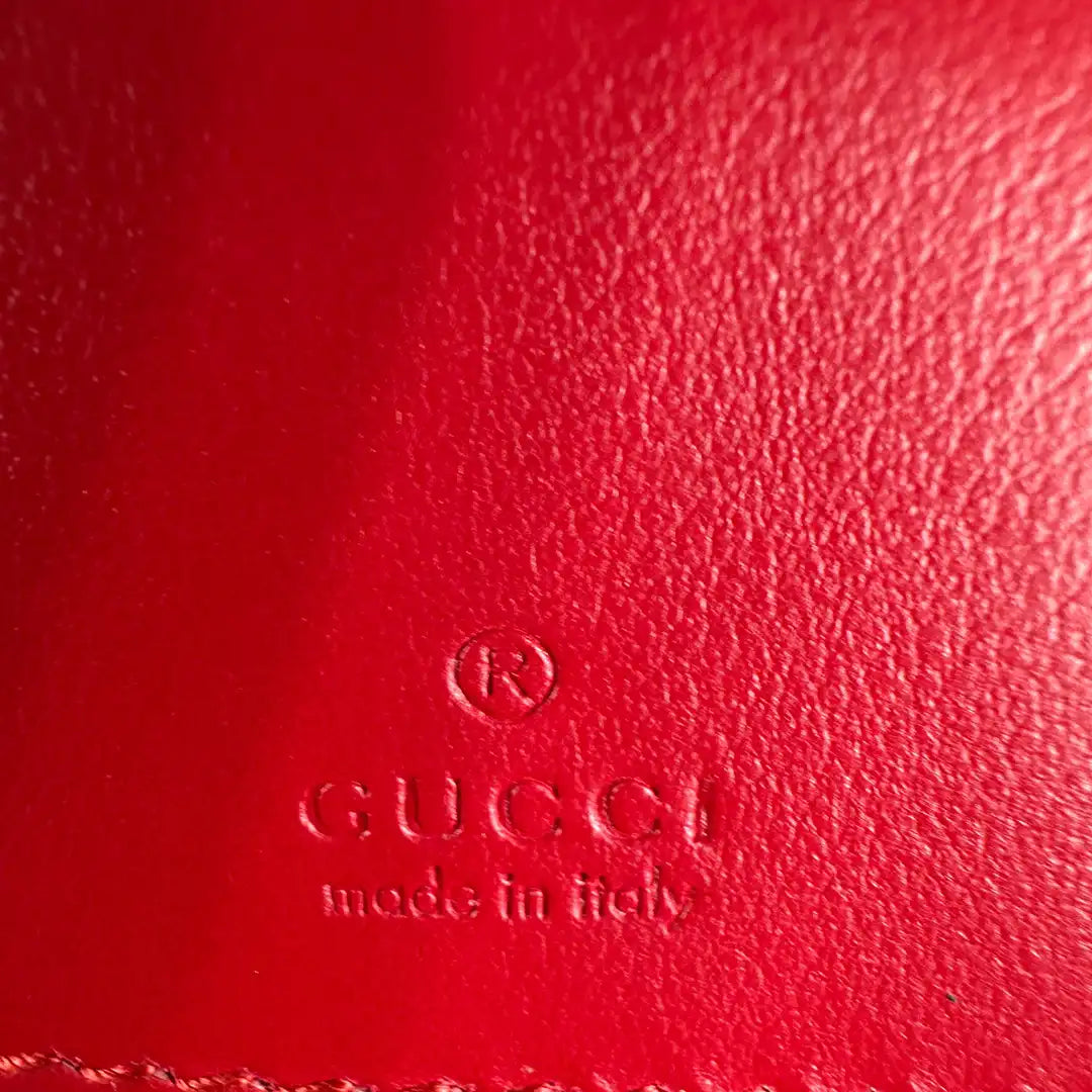 Gucci GG Marmont Leder Mini Bucket rot / sehr gut Gucci