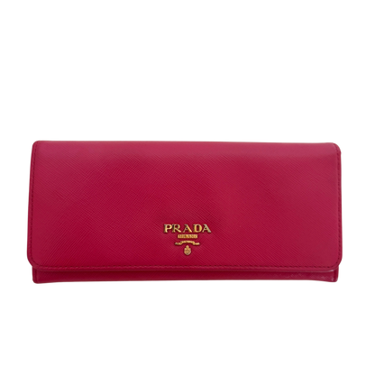 Prada lange Geldbörse aus Saffiano Leder Pink / gut Prada
