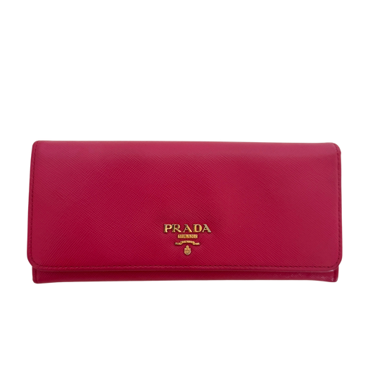 Prada lange Geldbörse aus Saffiano Leder Pink / gut Prada