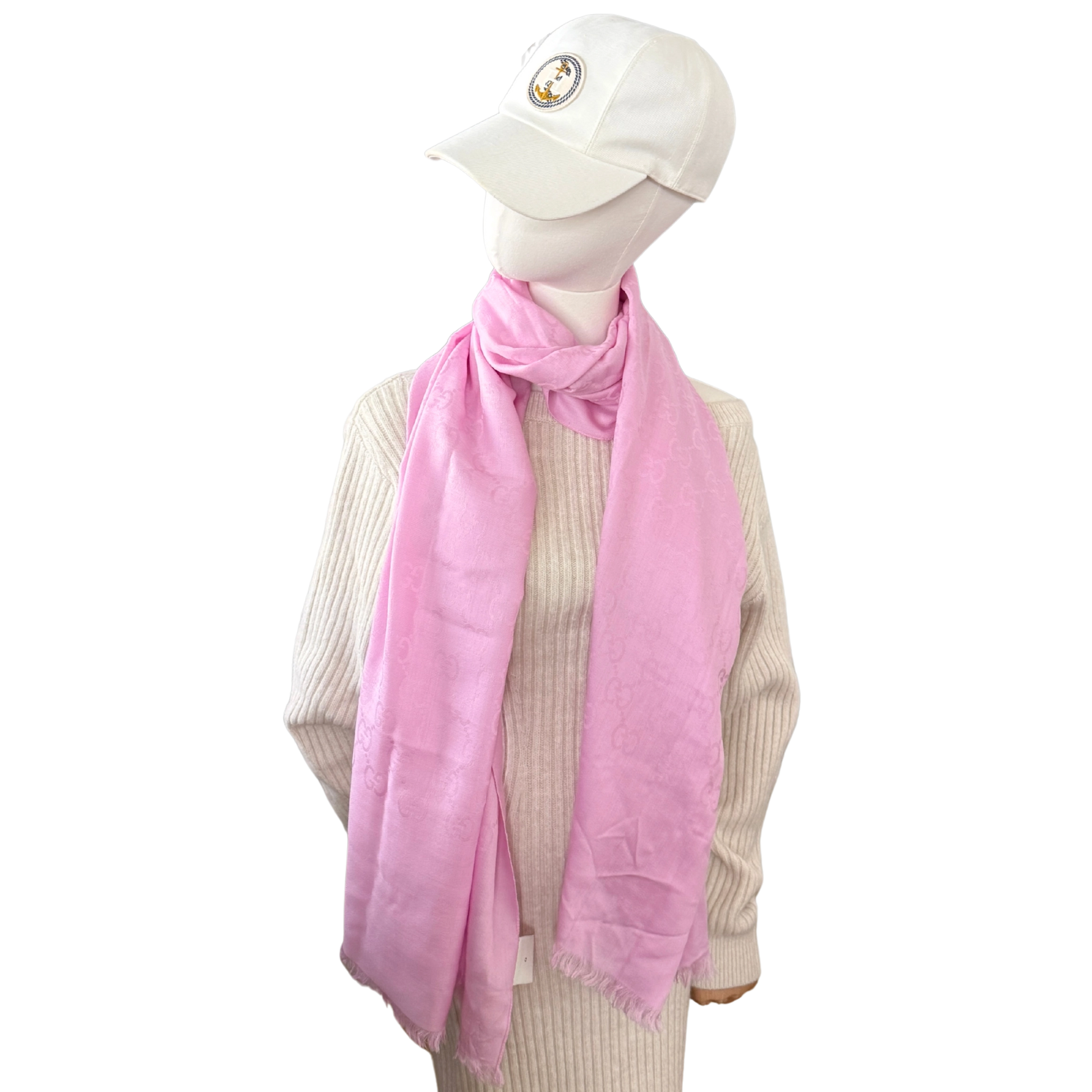 Gucci Schal aus Wolle und Seide Rosa / sehr gut Gucci