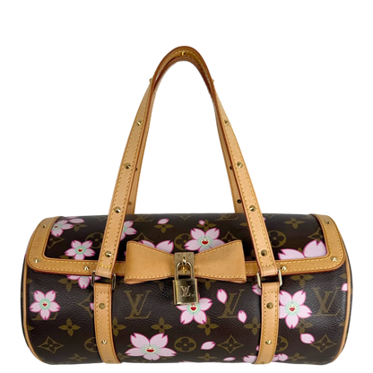Louis Vuitton Papillon Cherry Blossom Monogram Murakami Braun Rosa