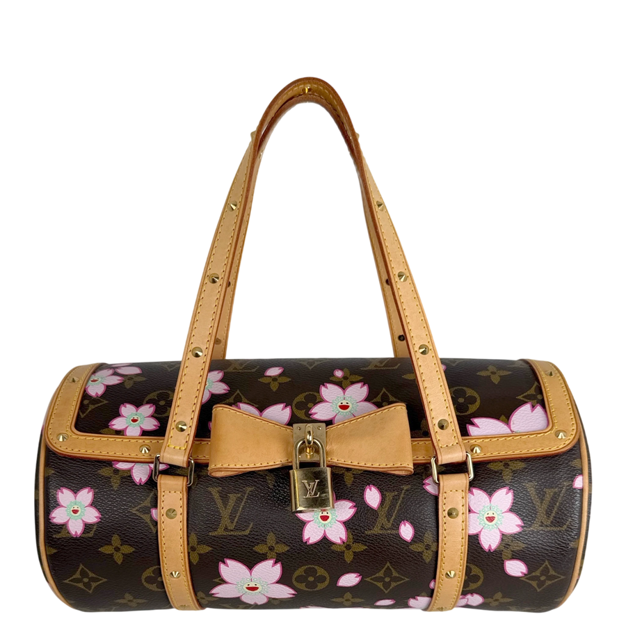 Louis Vuitton Papillon Cherry Blossom Monogram Murakami Braun Rosa