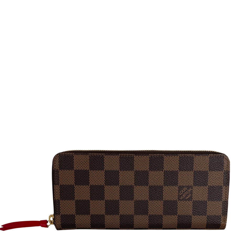Louis Vuitton Portefeuille Clémence Damier Ebène Coquelicot Rot