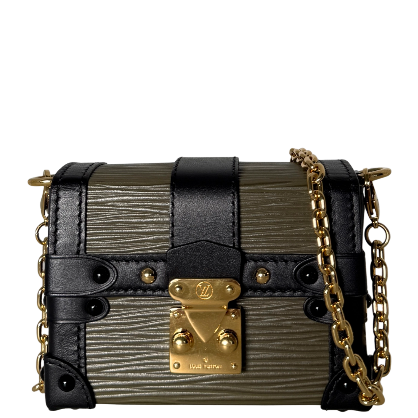 Louis Vuitton Petite Malle Handtasche Epi-Leder Olivgrün / sehr gut Louis Vuitton