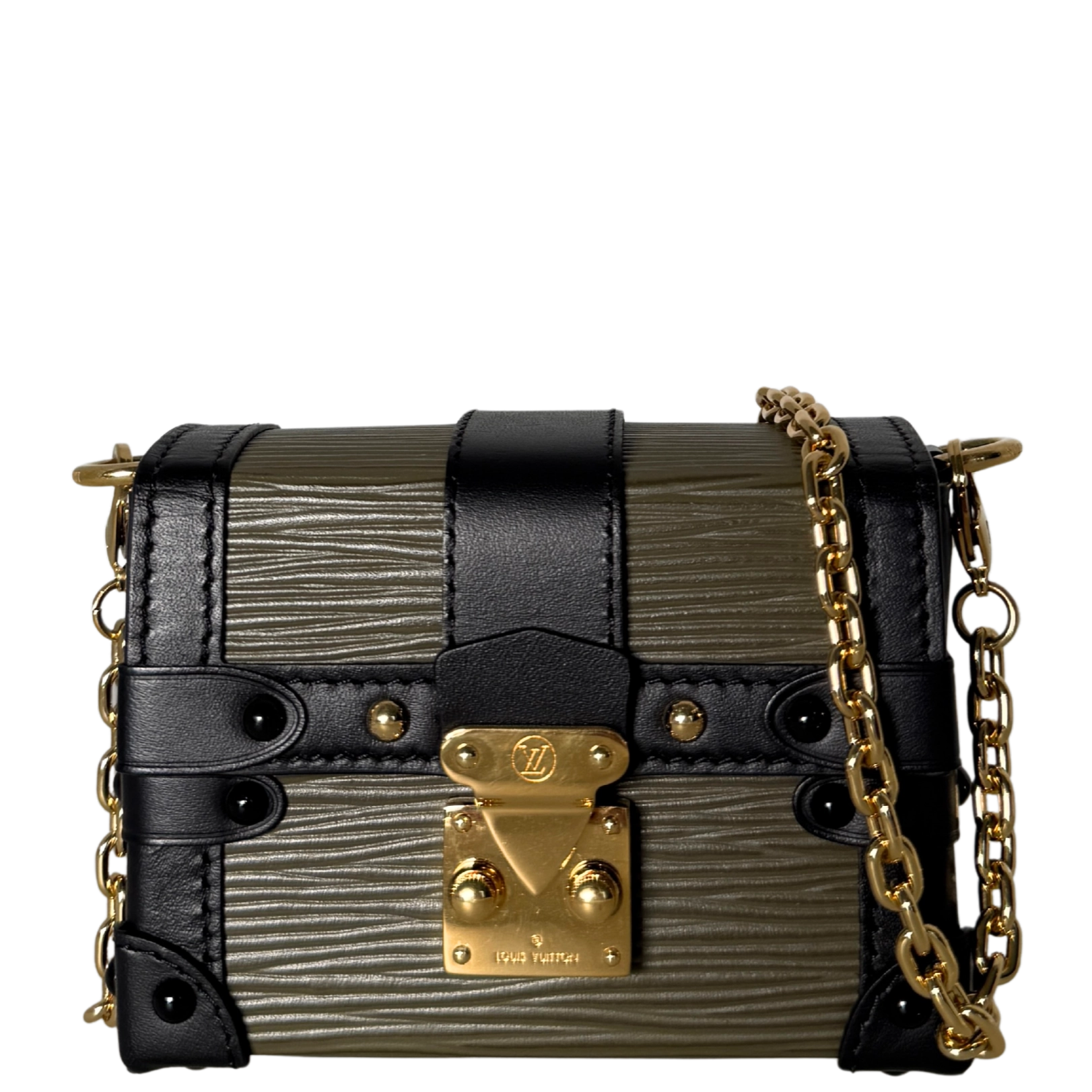 Louis Vuitton Petite Malle Handtasche Epi-Leder Olivgrün / sehr gut Louis Vuitton