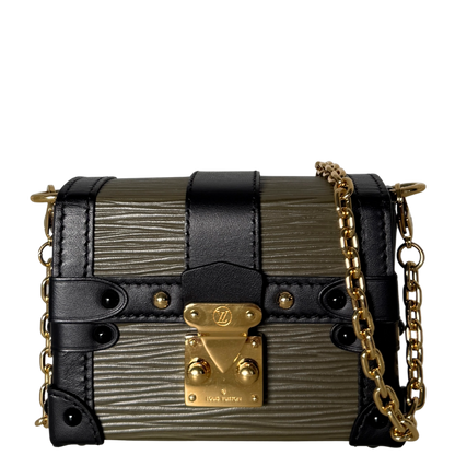 Louis Vuitton Petite Malle Handtasche Epi-Leder Olivgrün / sehr gut Louis Vuitton