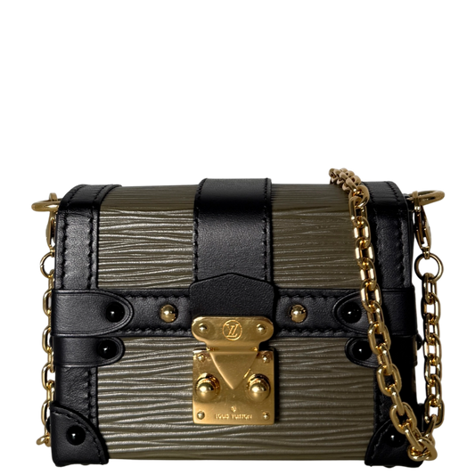 Louis Vuitton Petite Malle Handtasche Epi-Leder Olivgrün / sehr gut Louis Vuitton