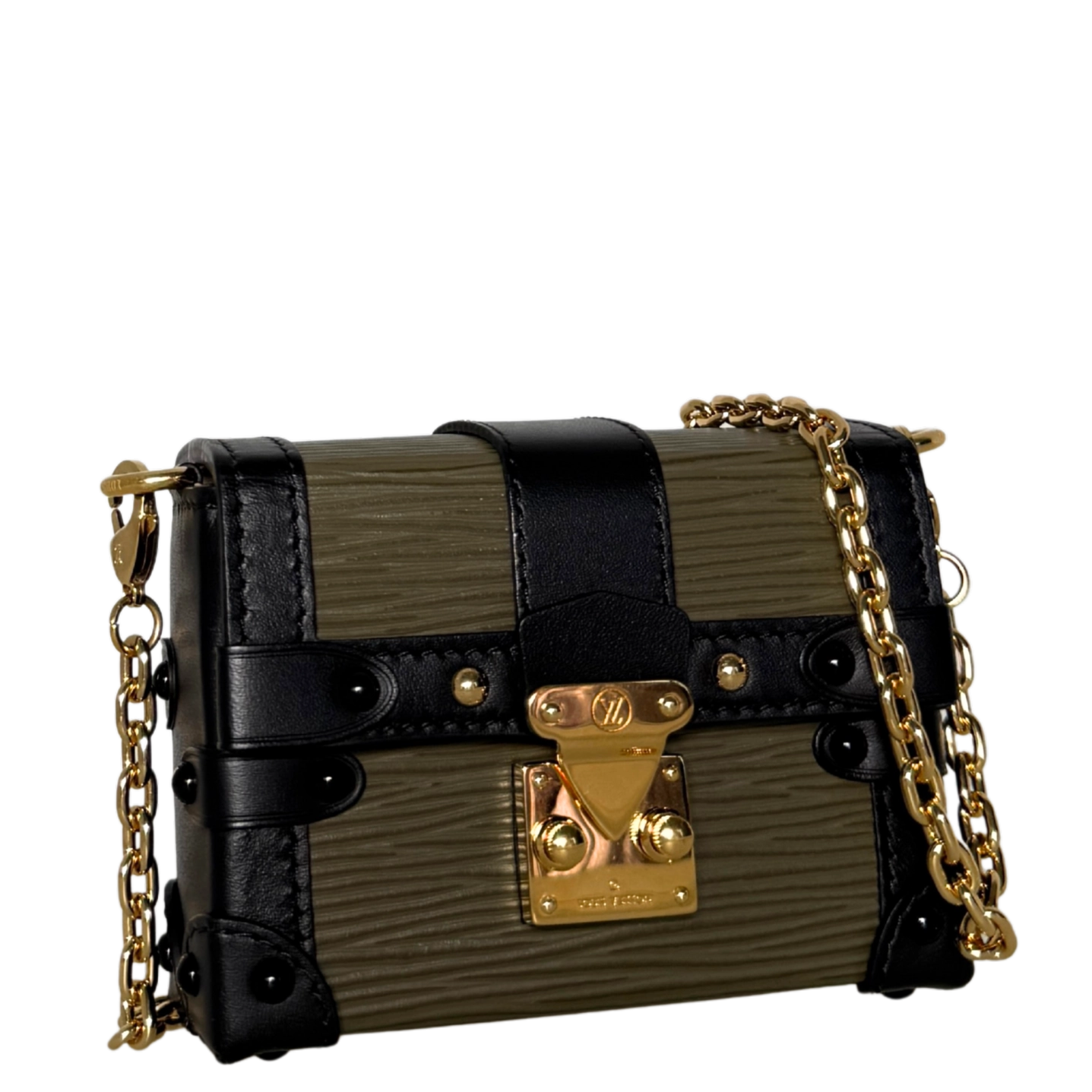 Louis Vuitton Petite Malle Handtasche Epi-Leder Olivgrün / sehr gut Louis Vuitton