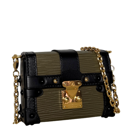 Louis Vuitton Petite Malle Handtasche Epi-Leder Olivgrün / sehr gut Louis Vuitton