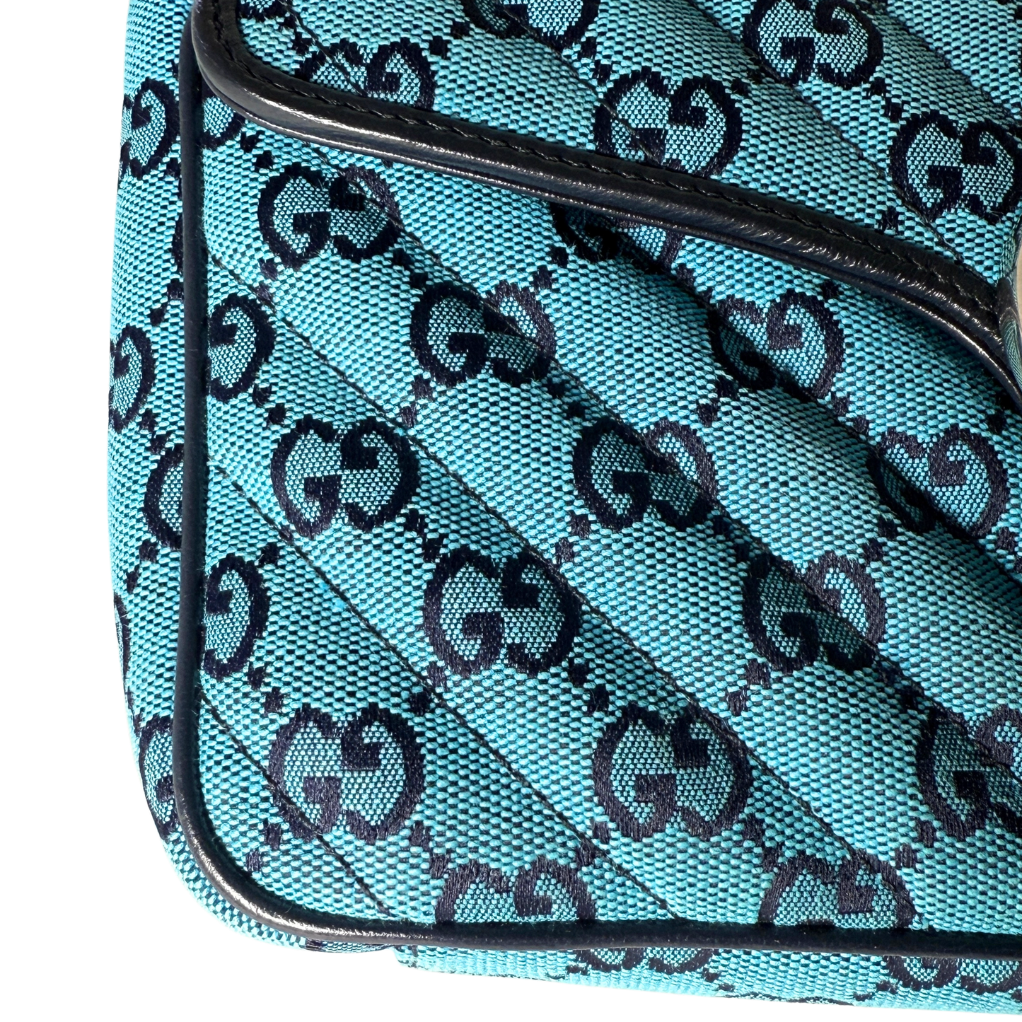 Gucci GG Marmont Schultertasche Denim Blau / sehr gut