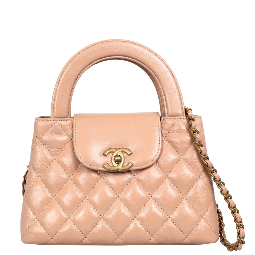 Chanel Kelly Mini Nano Shopper Handtasche Beige Fullset / neuwertig
