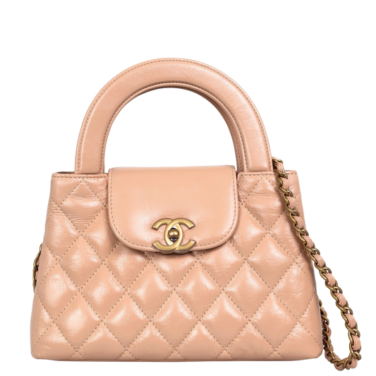 Chanel Kelly Mini Nano Shopper Handtasche Beige Fullset / neuwertig