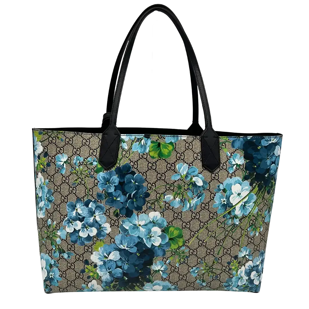 Gucci Supreme Monogram Blooms Floral Wendeshopper Medium Tote Bag neuwertig