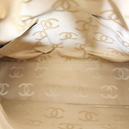 Chanel Vintage CC Stitch Schultertasche Kaviarleder beige braun / sehr gut Chanel