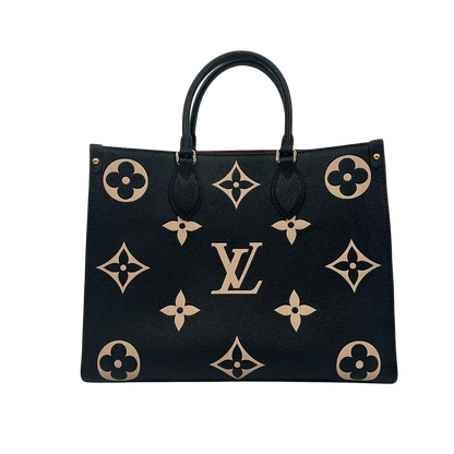 Louis Vuitton onthego MM M45495 Monogram Empreinte Leder schwarz beige / sehr gut Louis Vuitton