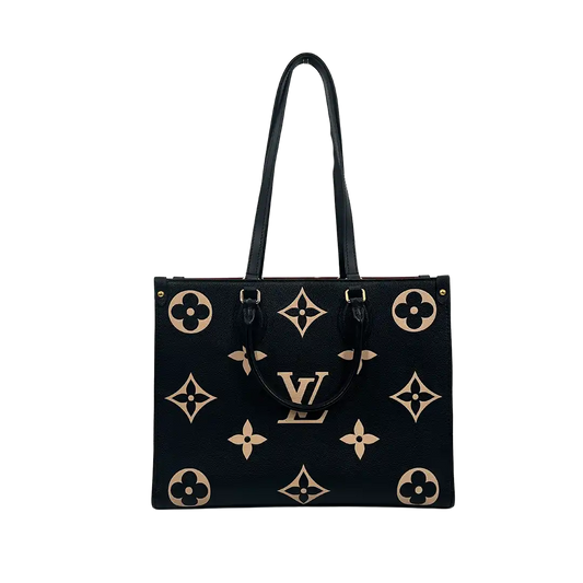 Louis Vuitton onthego MM M45495 Monogram Empreinte Leder schwarz beige / sehr gut Louis Vuitton