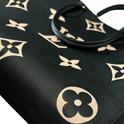 Louis Vuitton onthego MM M45495 Monogram Empreinte Leder schwarz beige / sehr gut Louis Vuitton