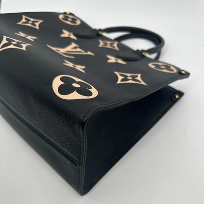 Louis Vuitton onthego MM M45495 Monogram Empreinte Leder schwarz beige / sehr gut Louis Vuitton