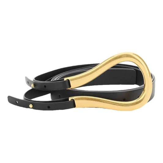 Bottega Veneta Horsebit Ledergürtel Schwarz Größe L / neuwertig Echtheitscheck