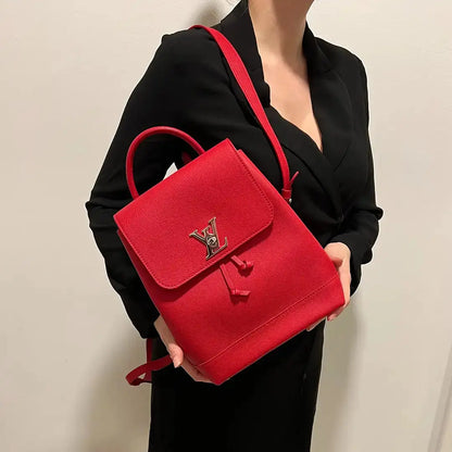 Louis Vuitton Lockme M41814 Lederrucksack rot silber / sehr gut Louis Vuitton