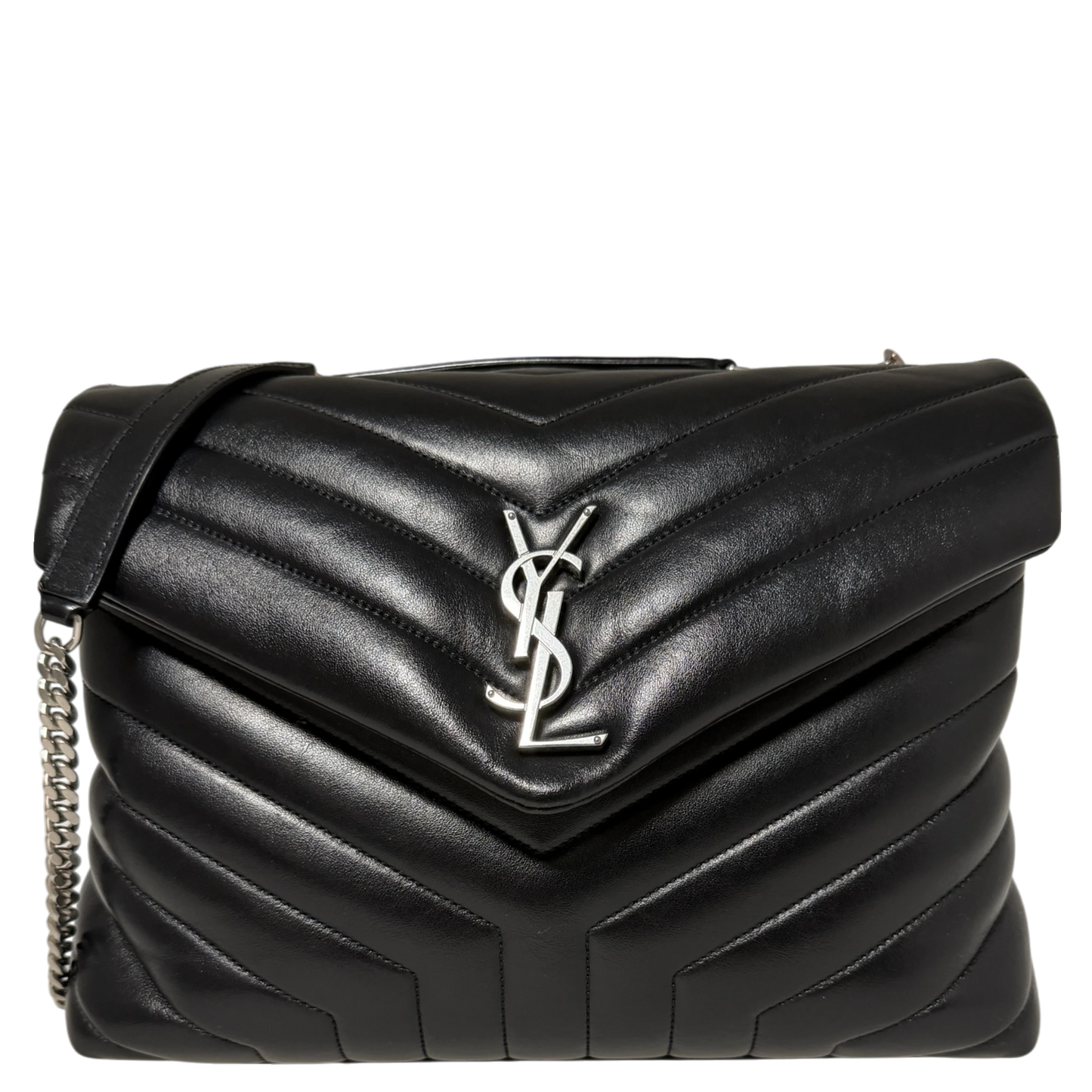 Saint Laurent LouLou Medium Leder schwarz silberne Hardware / sehr gut Saint Laurent
